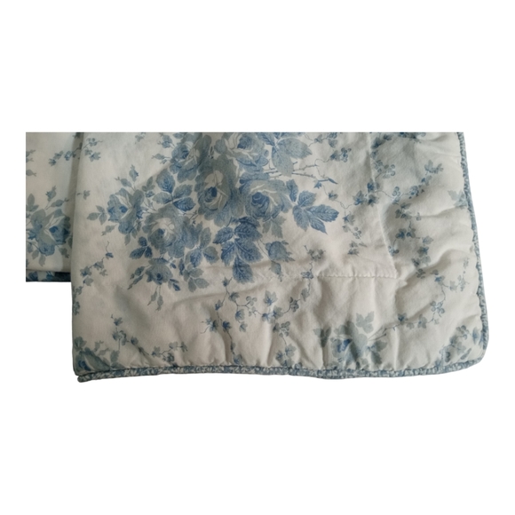 Laura Ashley Home Sophia Standard Pillow Sham Blue White Rose Pair Cottage - Picture 11 of 15